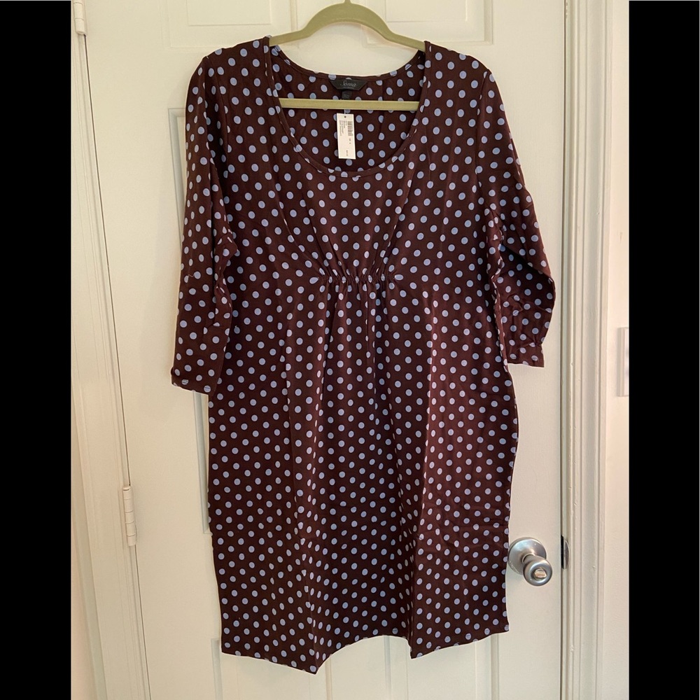 Soma Meghan Dots Sleepshirt Dark Chocolate XL NWT